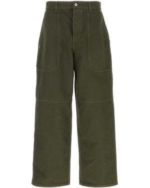 Loewe Khaki Cotton Cargo Pant - Green