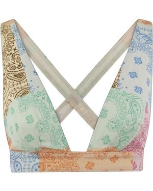 MC2 Saint Barth Denim Top With Wide Neckline - Blue