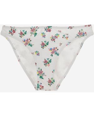 Tory Burch Floral Print Bikini Bottoms - White