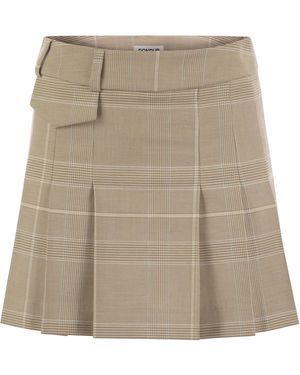 Dondup Prince Of Wales Mini Skirt - Natural