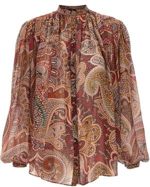 Etro Floral Paisley Silk Blouse - Braun