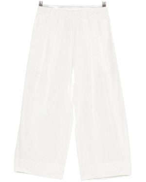 Apuntob Elasticated Waistband Wide-Leg - White