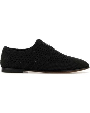 Dolce & Gabbana Crochet Lace-Up Shoes in Black | Lyst