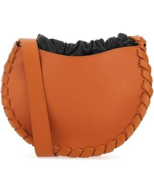 Chloé Dark Leather Small Mate Crossbody Bag - Orange