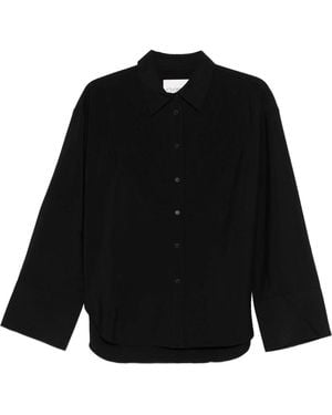 Closed Embroidered Shirt Clothing - Black