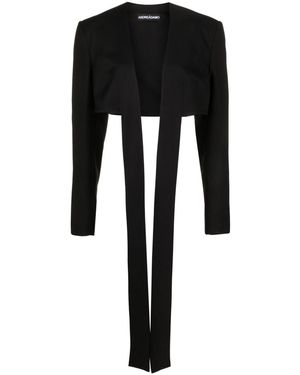 ANDREADAMO Open-front Cropped Jacket - Black