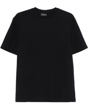 Emporio Armani Logo Cotton T-Shirt - Black