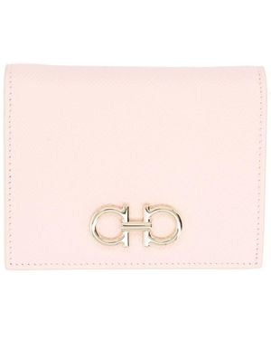 Ferragamo Powder Calf Leather Wallet - Pink