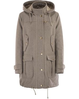 Fay Wool And Cashmere Parka - Grey