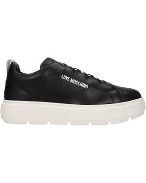 Love Moschino Damens Turnschuhe aus schwarzem Leder