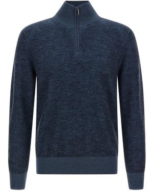 Brioni Suéter de media cremallera - Azul