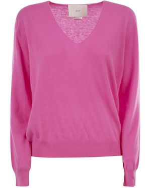 Vanisé Pullover aus -Kaschmir mit V-Ausschnitt - Pink