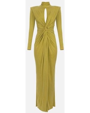 Elisabetta Franchi Robe de tapis rouge avec rideaux - Vert