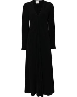 forte_forte V-Necked Long Dress - Black