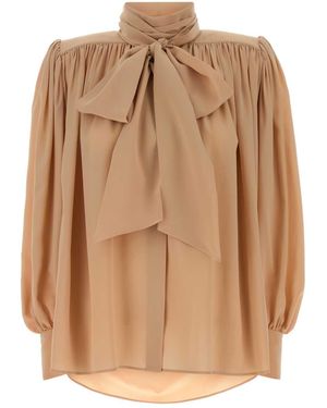 Chloé Powder Crepe Blouse - Natural