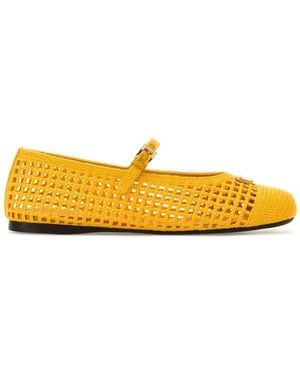 Prada Crochet Ballet Flats - Yellow