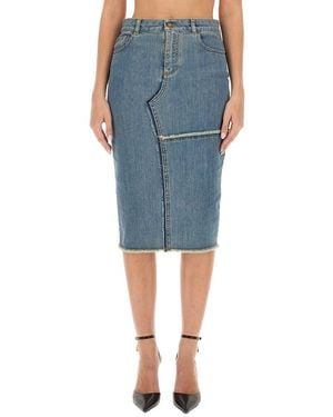 Tom Ford Slim Fit Midi Skirt - Blue
