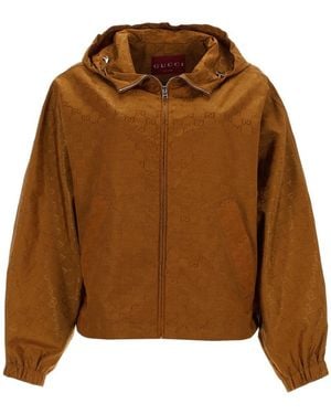 Gucci Gg Fabric Bomber Jacket - Brown