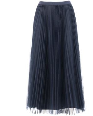Fabiana Filippi Pleated Tulle Wide Skirt - Blue