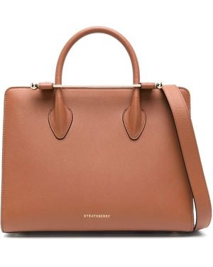 Strathberry Midi Tote Leather Chestnut - Brown