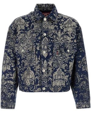 Junya Watanabe Embroidered Jacquard X Levi's Jacket - Blue