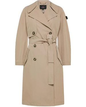 Peuterey Trench Runde In Taffetà Beige - Naturel