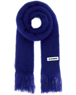 Jil Sander Mohair Blend Scarf - Blue