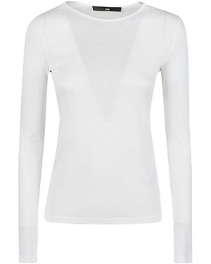 Liviana Conti Long Sleeve Cotton Blend T Shirt - White