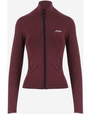Autry Stretch Nylon Sweatshirt Met Logo - Paars
