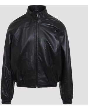 Acne Studios Leren Bomberjack - Zwart