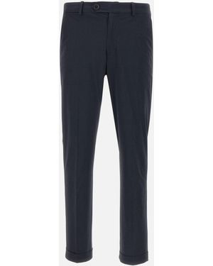Rrd Blaue Slim-Fit-Chinos Mit Karomuster