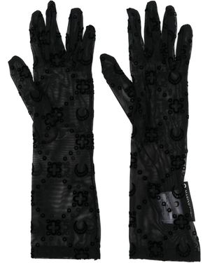 Marine Serre Handschuhe Mit Beflocktem Monogramm - Schwarz