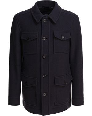 Tom Ford Virgin Wool Coat Jackets And Coats - Blue
