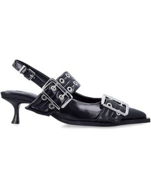 Ganni Flache Schuhe Schwarz - Blau
