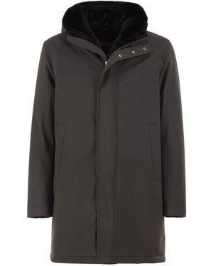 Herno Technical Hooded Coat - Black