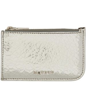 McQueen Card Holder With Logo - Grey