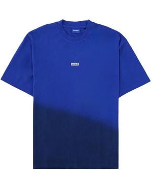 HUGO T Shirt "Nalono" Con Logo - Blue