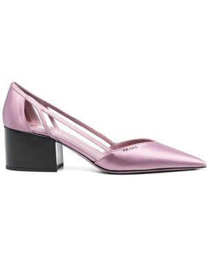 Prada Satin Cut-Out Pumps - Purple