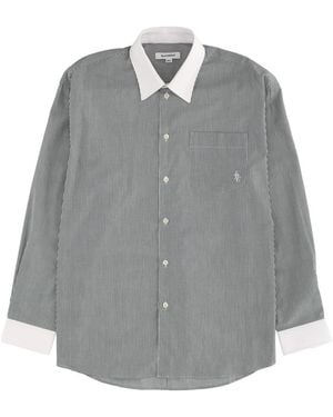 SPORTY&RICH Logo Striped Shirt - Gray
