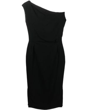 Alexandre Vauthier Robe Mi-Longue Drapée À Une Épaule - Noir