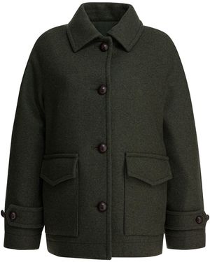 Circolo 1901 Wool Double-Breasted Coat - Black