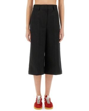 MSGM Wideleg Midi Pants - Black