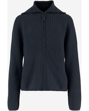 Allude Lust auf Wolle und Kaschmir -Reißverschluss -Pullover - Blau