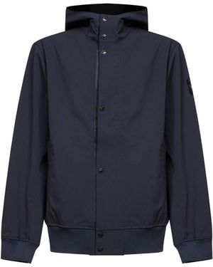 Stone Island Hooded Jacket With Water- And Wind-Resistant Membrane 4100118 Light Soft Shell-R E. Dye Technology - Blue