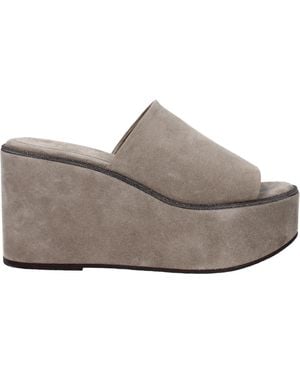 Brunello Cucinelli Zeppe Suede/Mud - Grey