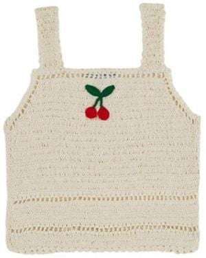 Emile Et Ida Top Crochet Con Ciliegie - White