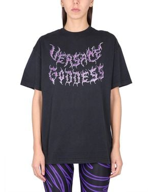 Versace Goddess Oversized T-Shirt - Black