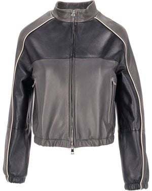 LA ROSE Leather Bomber - Gray