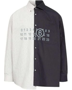 MM6 by Maison Margiela Two-tone Long-sleeved Shirt - Blue