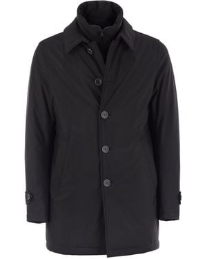 Herno Long Down Jacket With Buttons - Black